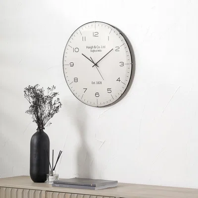 Pagazzi Cream and Black Dome Glass Wall Clock