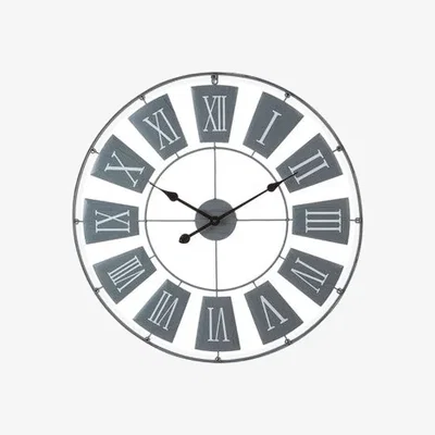 Pagazzi 90cm Dia Grey Metal Large Wall Clock