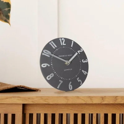 Pagazzi Thomas Kent Mulberry Mantel Clock Graphite Silver