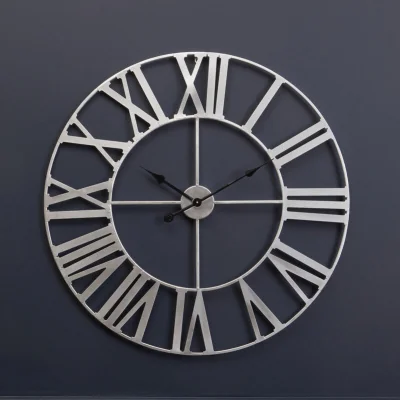Pagazzi Dia Silver Metal Wall Clock - 80cm