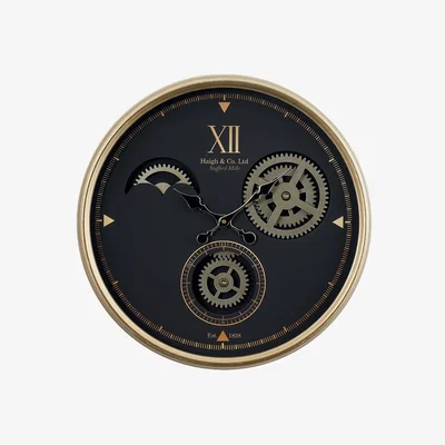 Pagazzi Cogs Industrial Wall Clock Black