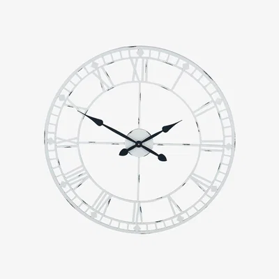 Pagazzi Round Soft Grey Metal Wall Clock