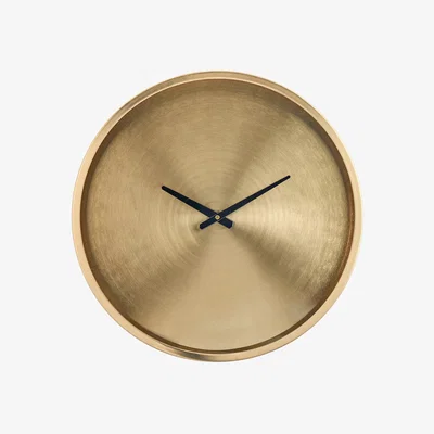 Pagazzi Brushed Antique Brass Simple Round Wall Clock