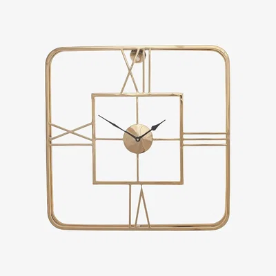 Pagazzi Square Gold Metal Wall Clock