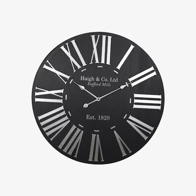 Pagazzi Wood Black & Silver Wall Clock