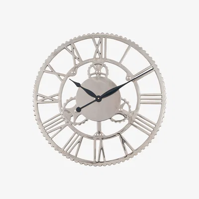 Pagazzi Cog Design Round Wall Clock Nickel