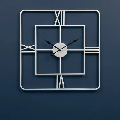 Pagazzi Large Silver Finish Square Wall Clock