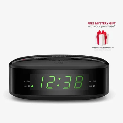 The Range Philips TAR3205-12 Dual Alarm Clock FM Digital Radio - Black
