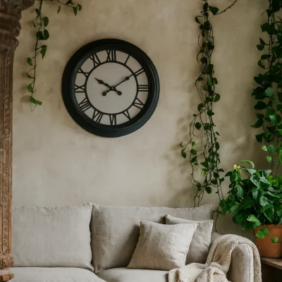 The Range Roman Numeral Wall Clock - Black