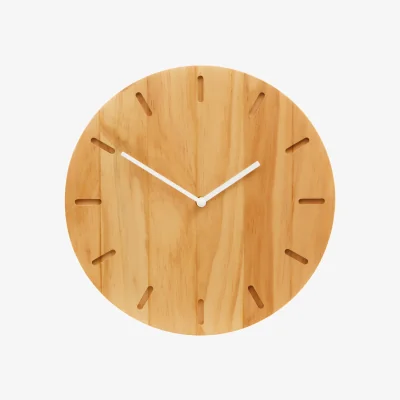 The Range Vitus 35cm Dia Natural Finish Oak Wood Wall Clock - Natural