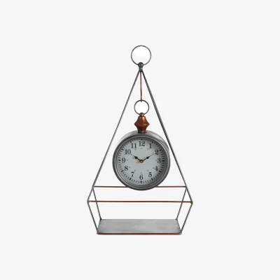 The Range Hayden Antique Silver Finish Table Clock - Silver