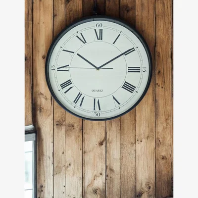 The Range Elegant Glass Front Wall Clock - White & Black