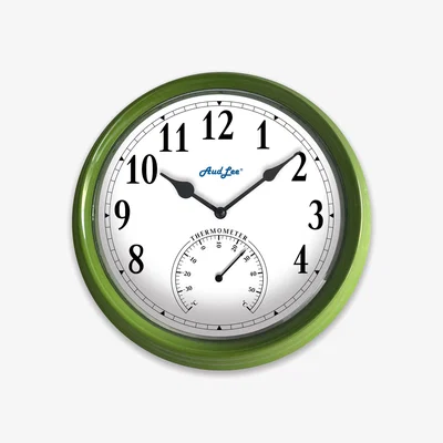 The Range Pololio Wall Clock with Thermometer - Green