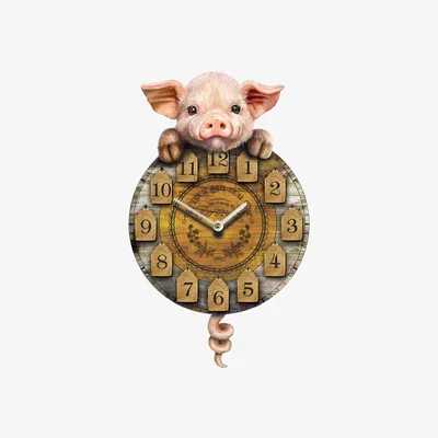 The Range Piggin Tickin Pig Pendulum Clock - H32cm