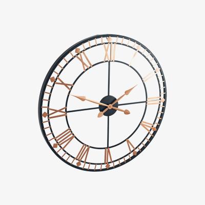 The Range Metal Round Skeletal Wall Clock - Black & Gold