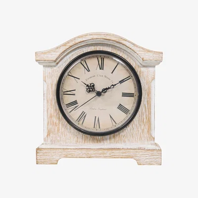 The Range Washed Wood Effect Mantle Clock - Natural