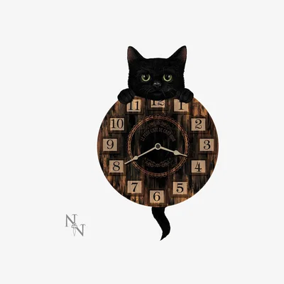 The Range Kitten Tickin Cat Pendulum Wall Clock - H32cm