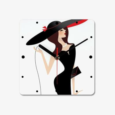 The Range Art Lady Wall Clock - Black and White