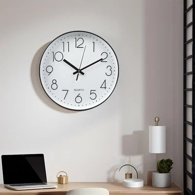 The Range Silent Wall Clock - White and Black