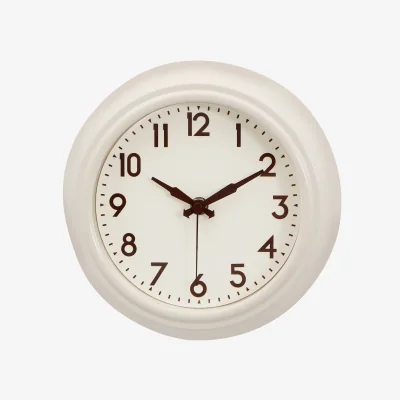 The Range Maddox Cream Metal White Face Wall Clock - Cream