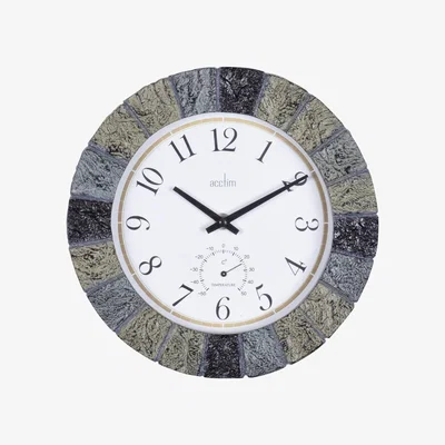 The Range Bowfell Slate Effect IndoorOutdoor Wall Clock - Green