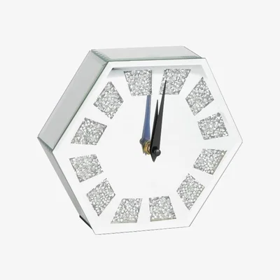 The Range Hexagonal Mirror Crystal Clock