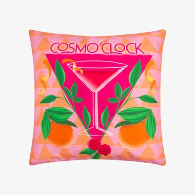The Range Cosmo O' Clock Abstract Outdoor Filled Cushion - Pink