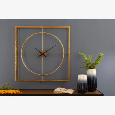 The Range Trinity 105cm Dia Metal Wall Clock - Gold