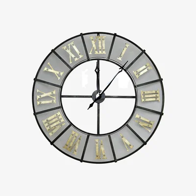 The Range Wrought Iron Outdoor Garden Metal Clock - Black, Gold
