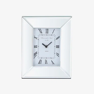 The Range Mirror Glass Box Mantle Table Clock - Silver
