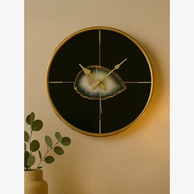 The Range Celina Black And Gold Round Wall Clock - Black