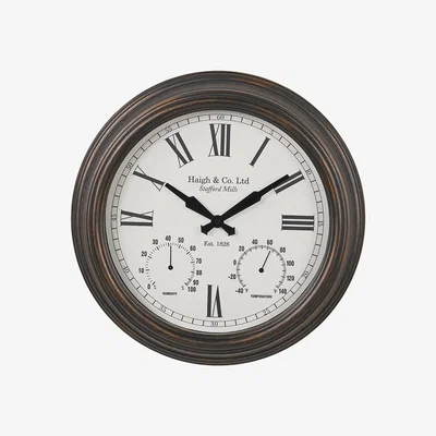 The Range Outdoor Wall Clocks - Antique Bronze