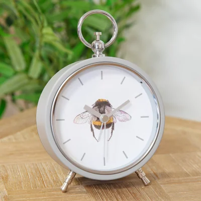The Range Hestia Bumblebee Mantel Alarm Clock - Grey