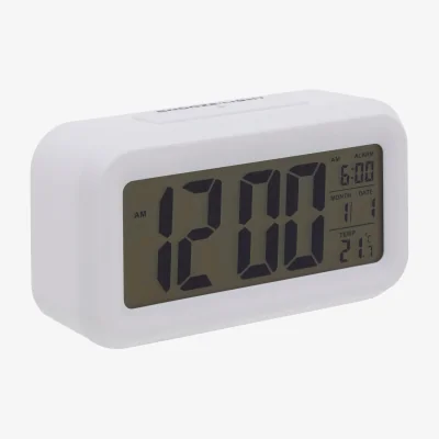 The Range Camran White LCD Digital Clock - White