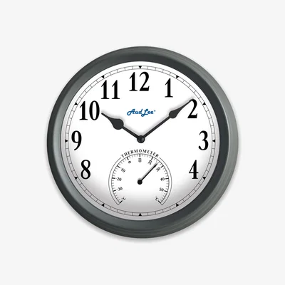 The Range Pololio Wall Clock with Thermometer - Dark Grey