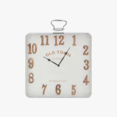The Range Hampstead Pocket Style Square Wall Clock - White