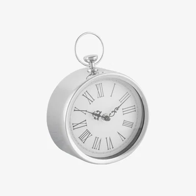 The Range Silver Hanging Round Clock - Silver
