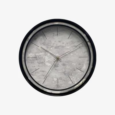 The Range Black and Silver Marble Wall Clock
