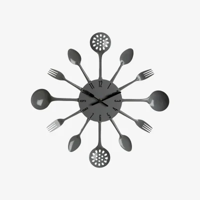 The Range Romero 33cm Dia Grey Cutlery Wall Clock - Grey
