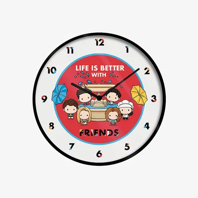 The Range Friends (Life Is Better With Friends) Wall Clock - Red