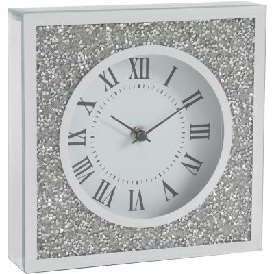 The Range Silver Crushed Crystal Clock