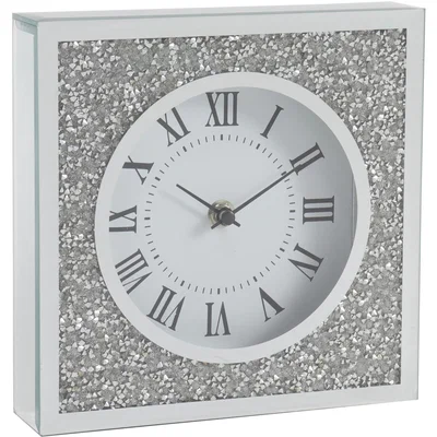 The Range Silver Crushed Crystal Clock