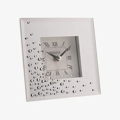 The Range Hestia Scatter Diamante Mantle Clock - Silver