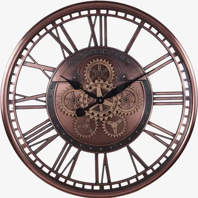 The Range Roman 3D Copper Mechanical Moving Gears Large Wall Clock - Copper