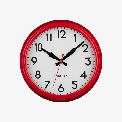 The Range Trapani Red Metal Lined Rim Wall Clock - Red
