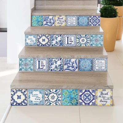 The Range Walplus Wall Tiles Stickers - Blue, Green, Yellow / 15.5cm / 15cm / 24