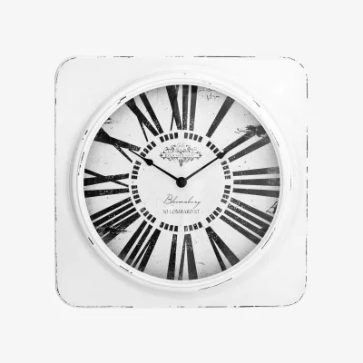 The Range Cheston White Antique Finish Wall Clock - White