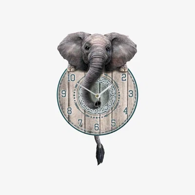 The Range Trunkin' Tickin' Elephant Pendulum Wall Clock - H32cm