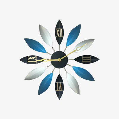 The Range Vintage Industry Style Roman Numerals Hanging Clock Decor - Blue / 55cm
