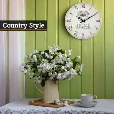 The Range Home Sweet Home 34cm Dia Round Wall Clock - Cream